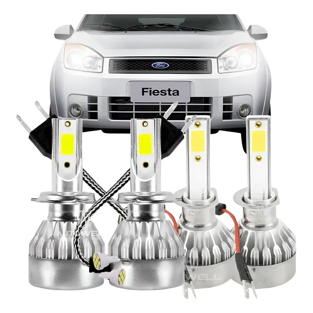 Kit Lâmpadas Super Led Farol Fiesta Focus 2007 2008 Até 2020
