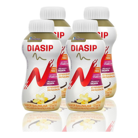 Diasip 200ml - Sabor Baunilha - Kit Com 4 Diasip 200ml - Sabor Baunilha - Kit Com 4