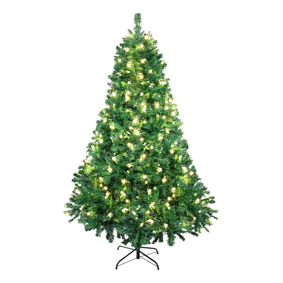 Arbol Navidad Verde Frondoso 2.20 Cm Luces Led 1104 Ramas