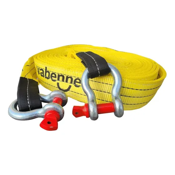 Eslinga De Remolque Rescate Con Grilletes Vabenne 75mm X 9 Metros 10000kg Color Amarillo