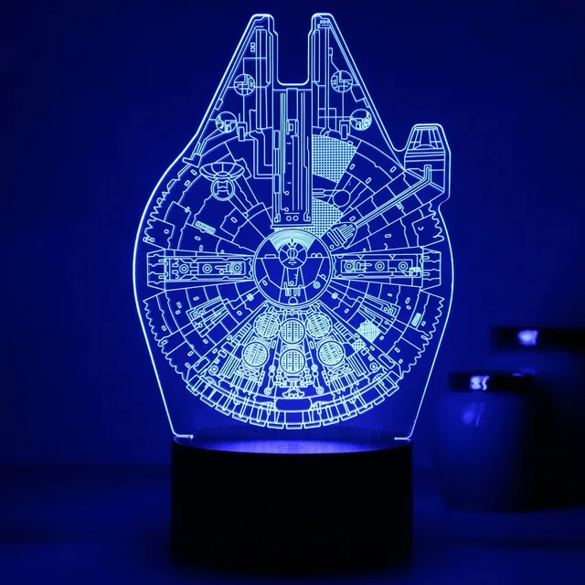 Luminária 3d Led Millennium Falcon - Star Wars  - Abajur 3d