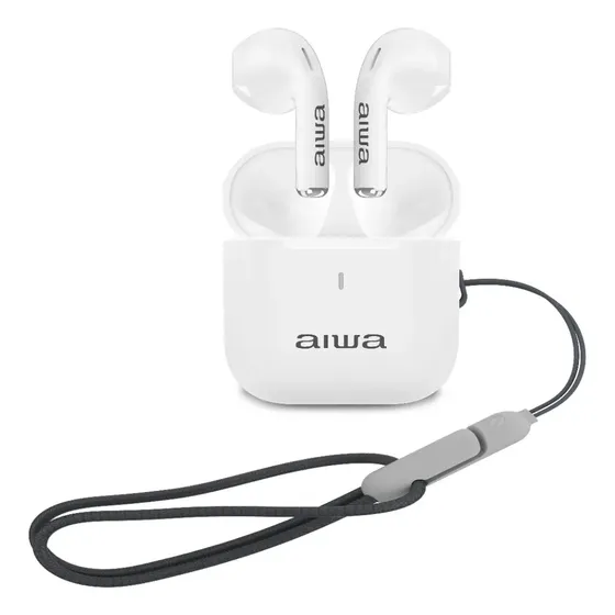 Audífono Inalámbrico Aiwa Táctil Con Función Tws Aw-twsg100w Blanco