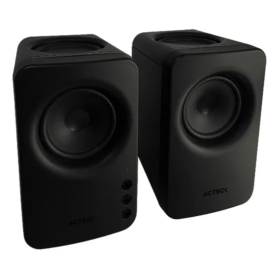 Bocinas para Escritorio Dynamic Exact Mini BS475 Inalámbricas / Bluetooth 5.0 + 10W + 2.0 Ch/ RCA + Adaptador de voltaje / Negro
