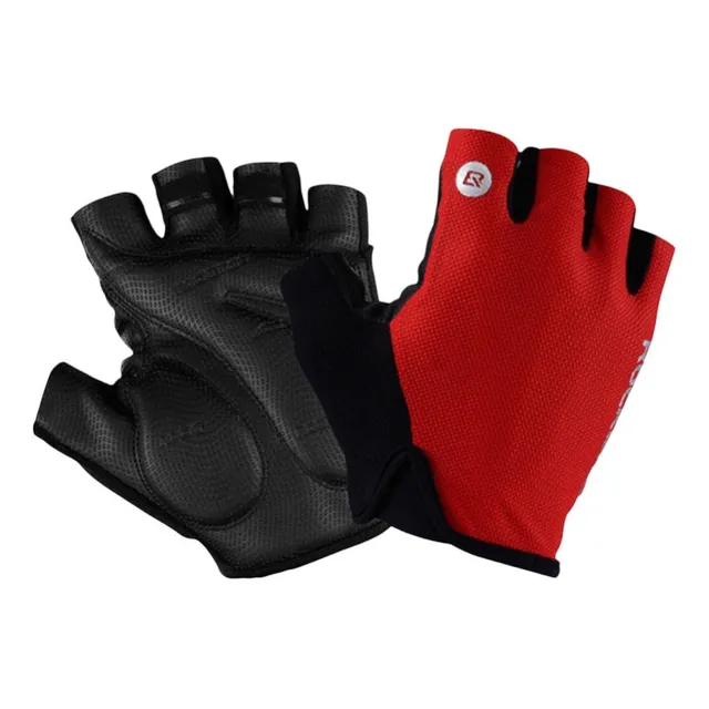 Guantes Para Ciclismo De Medio Dedo Rockbros Rojo - Negro