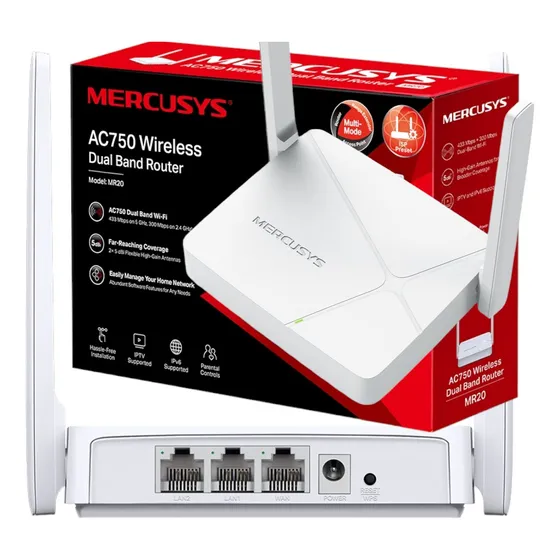 Router Wifi Doble Banda Mr20 Ac750 Mercusys Fibra 5g Nuevo