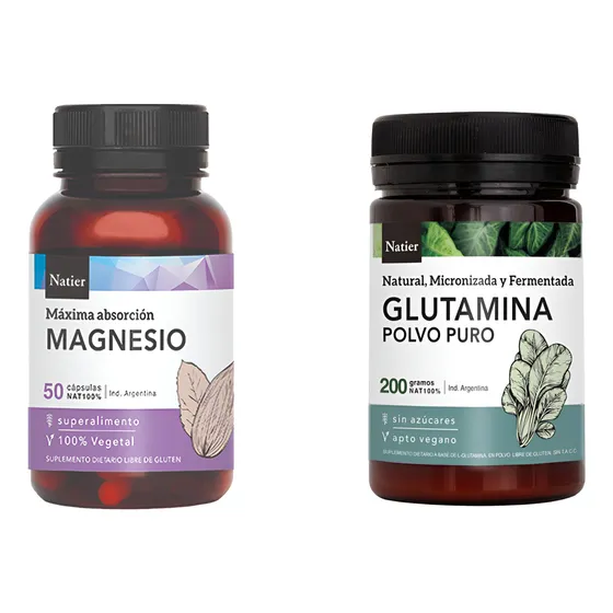 Citrato De Magnesio X 50 Caps Y Glutamina Polvo  - Natier