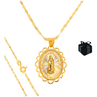 Medalla Virgen De Guadalupe Cadena De Oro 10k Gargantilla Medalla Virgen De Guadalupe Cadena De Oro 10k Gargantilla