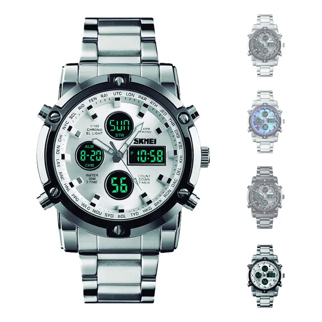 Reloj Caballero De Acero Inoxidable Original Lujo Skmei 1389