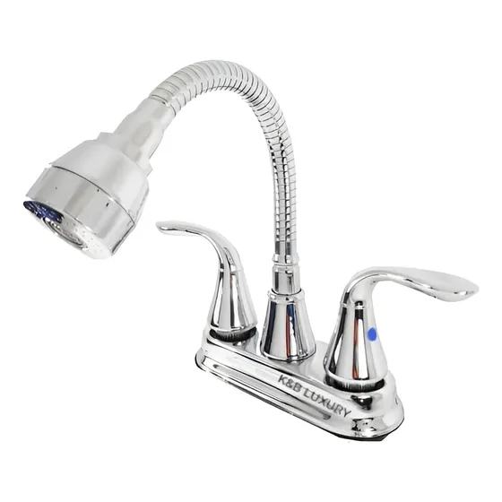  Llave Mezcladora Lavabo Cuello Flexible Cromo 2 Modos+envio
