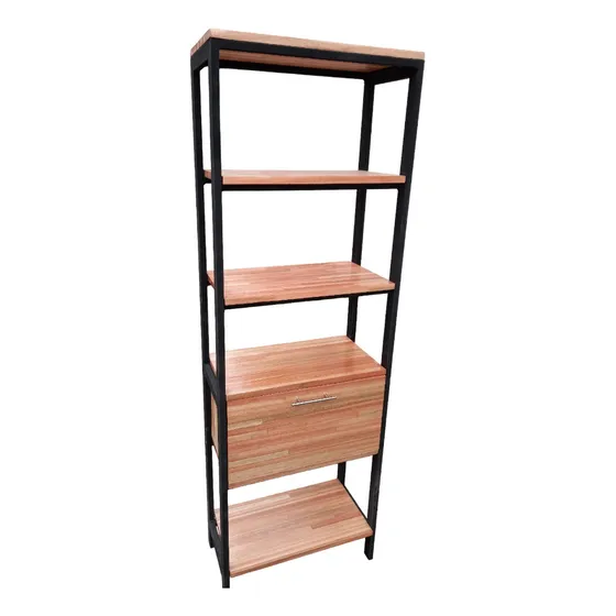 Estanteria / Biblioteca Hierro Y Madera Finger Joint Abaldi
