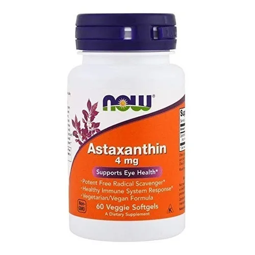 Astaxathina 4 Mg X 60 Caps. Now Foods Sabor Neutro