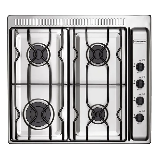 Anafe Longvie A Gas 60cm Inox A2600rxf