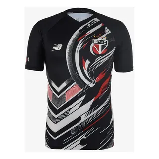 Camisa New Balance São Paulo Pré Jogo 2025 Spfc Preto Camisa New Balance São Paulo Pré Jogo 2025 Spfc Preto