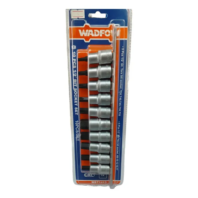 Juego De Dados Hexagonal Y Torx Macho 10 Pc Wadfow De 1/2