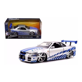 Jada Fast And Furious Nissan Skyline 2000 Gt-r R34 1:24 Gris Jada Fast And Furious Nissan Skyline 2000 Gt-r R34 1:24 Gris
