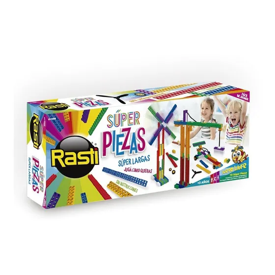 Bloques Rasti Set 70 Piezas Super Largas Ruedas Juego Libre