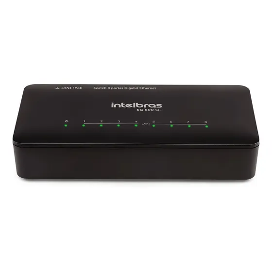 Switch Intelbras de 8 Portas Giga Não Gerenciável Sg 800 Q+