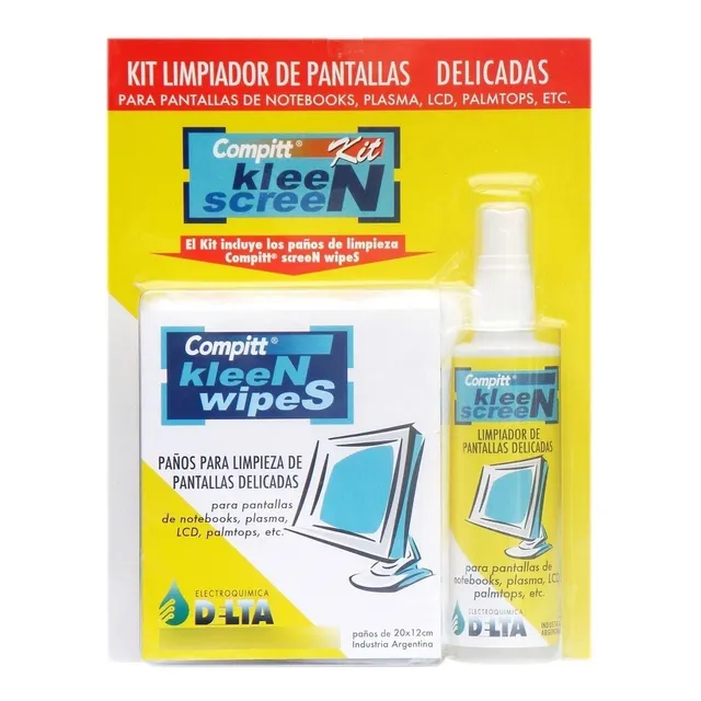 KIT LIMPIEZA PANTALLA LCD DELTA 60CC + 4 PAÑOS PC LCD