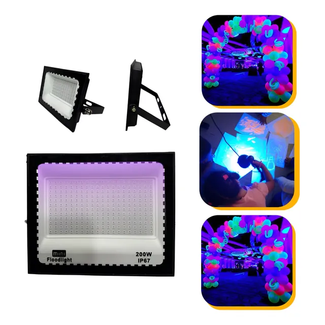 Refletor 200w Led Luz Negra Neon Uv Profissional Festa Dj