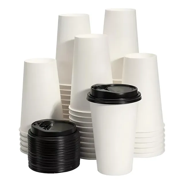 Vaso Café 12oz/350ml Descartable Polipapel Tapa B O N X100