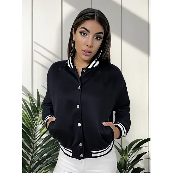 Calidad Chaqueta Beisbolera Mujer Algodon Ropa