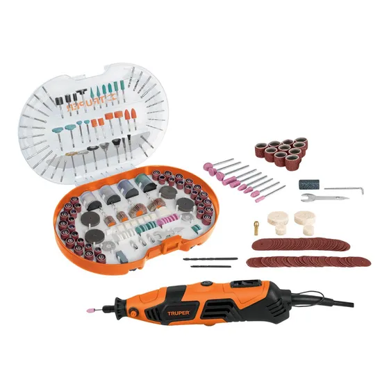 Mini Taladro Rectificadora Con Accesorios 374 Piezas Truper