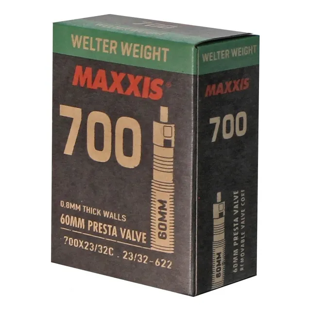 Cámara de aire Maxxis, 700 x 23/32c, boquilla, 60 mm, peso welter, 99 g, tipo válvula Presta
