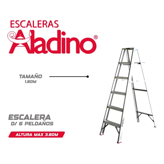 Escalera Tipo Tijera Portátil 6 Peldaños Aladino