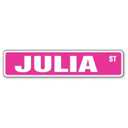 Señal Calle Julia Para Niño Nombre Habitacion Interior 18.0