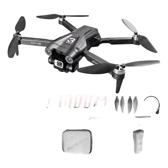 Mini Drone Com Câmera 4k Cinza Advanced Pro Motor Brusheles