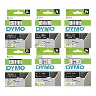Cartucho D1 Dymo Negro/blanco 12mmx7m 6 Pzas. Cartucho D1 Dymo Negro/blanco 12mmx7m 6 Pzas.