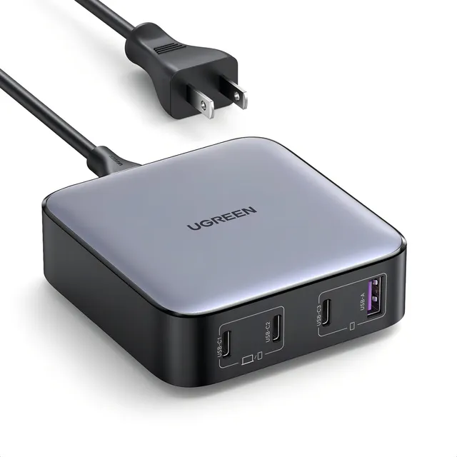 Ugreen Nexode 100w Gan Cargador Usb C, Cargador Multiple Con 4 Puertos, Pd/pps Carga Rápida Con 2m Cable Alimentación Para Macbook Pro iPad Pro Air Galaxy S22 S21 iPhone 14 13 Steam Deck Y Más