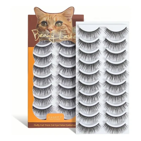 10 Pares Pestañas Postizas 3d Mink Pestañas Postizas