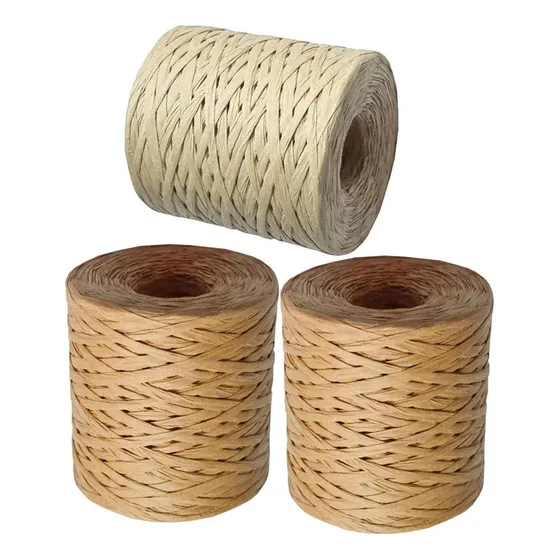 Zl 3 Rollos De Papel De Celulosa Natural De Cinta De Rafia