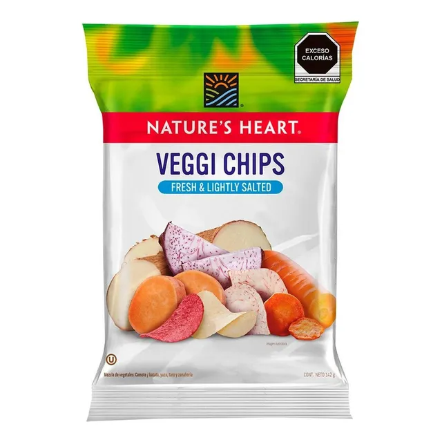 Bolsa Papas Nature's Heart Veggi Chips Saludables De 142g