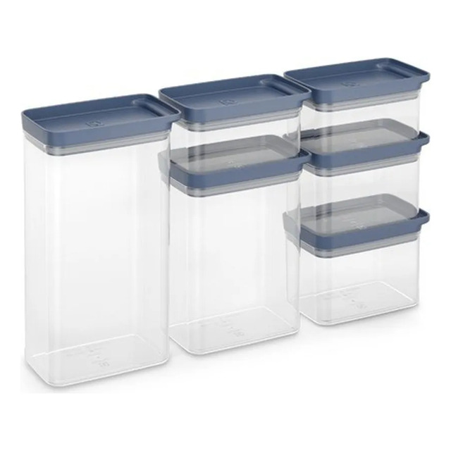 Conjunto De Potes Herméticos Organizadores Electrolux Experience 6 Un. Empilhável Modular Conjunto De Potes Herméticos Organizadores Electrolux Experience 6 Un. Empilhável Modular