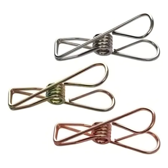 Kit 24pregadores De Metal Grande Varal Prendedor Roupas Inox Cor metalica