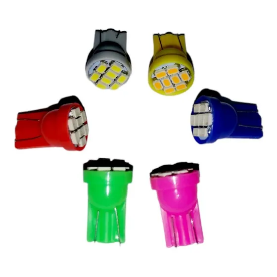 Muelita T10 8 Led Blanca Azul Verde Amarillo Rojo Rosado 12v