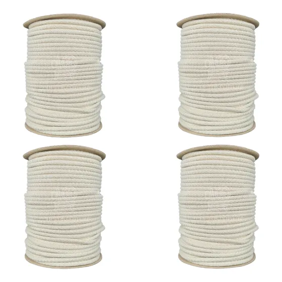 400 Mts Cuerda De Algodón 7mm Crudo Con Relleno Macrame Full