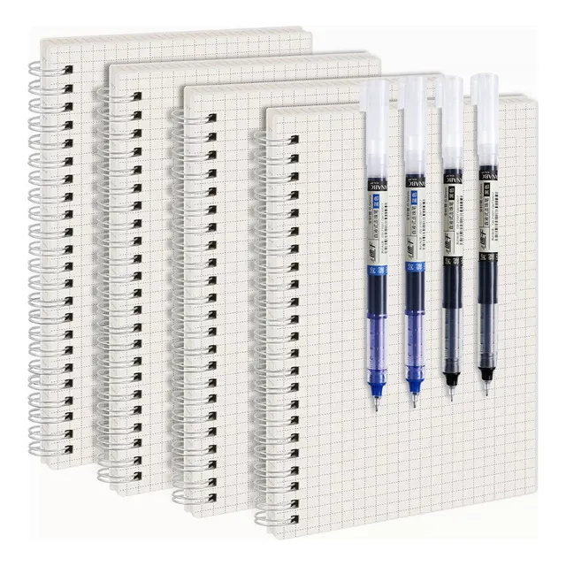 4 Pcs Cuaderno Profesional Escolares 80 Hojas Y 4 Bolígrafos Color 4 Cuadernos 4 Bolígrafos