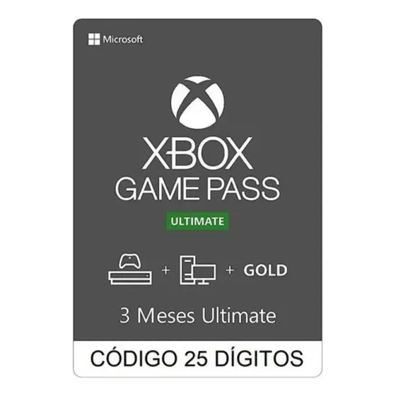 Xbox Game Pass Ultimate 3 Meses Codigo 25 Dígitos