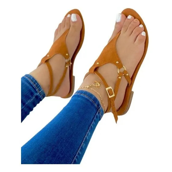 Hermosas Sandalias Bajitas Planas Para Damas, Mujer