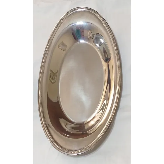 Bandeja Ovalada Con Baño De Plata Marca Oneida-usa