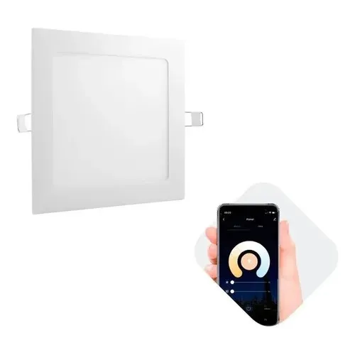 Plafon Painel Quadrado Embutir 18w Inteligente Smart Wi-fi Estrutura Branco