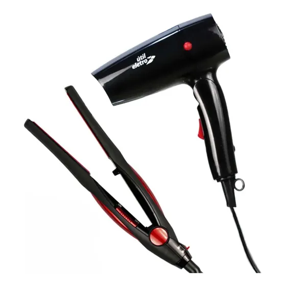 Secador E Prancha De Cabelo Punho Dobrável Portátil Bivolt