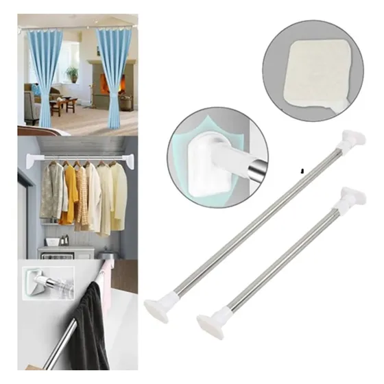 Tubo Barra Expandible Colgador Ropa Cortinas Baño 90-160cm