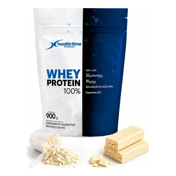 Whey Protein 100% Zero Açúcar Isolado Sem Glúten 900g Healt Sabor Chocolate branco