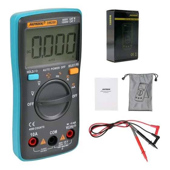 Tester Multímetro Automotriz Digital Autool Dm200