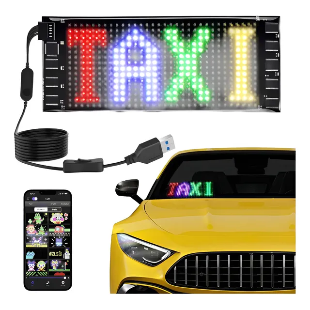 Cartel Led Flexible Programable 17x7cm Letrero Auto App Cont