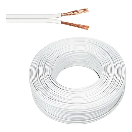 Cable 2x24 Color Blanco Awg Paralelo Rollo 100 Metros